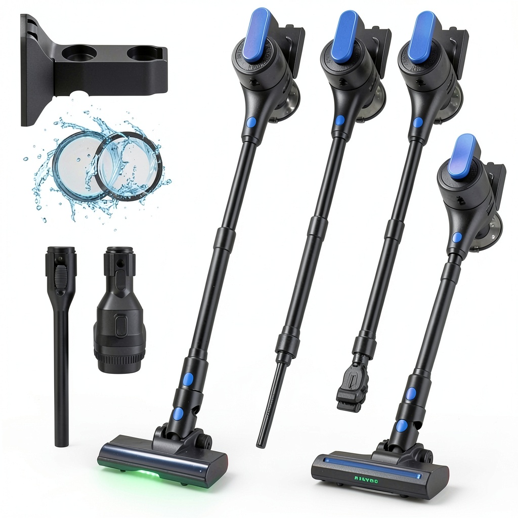 MOOSOO cordless vacuum cleaning pet hair from hardwood floor