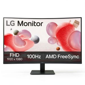 LG 32 Curved FHD 100Hz AMD FreeSync Monitor Black-0