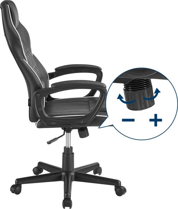 Insignia Essential PC Gaming Chair Black Ergonomic Design-6