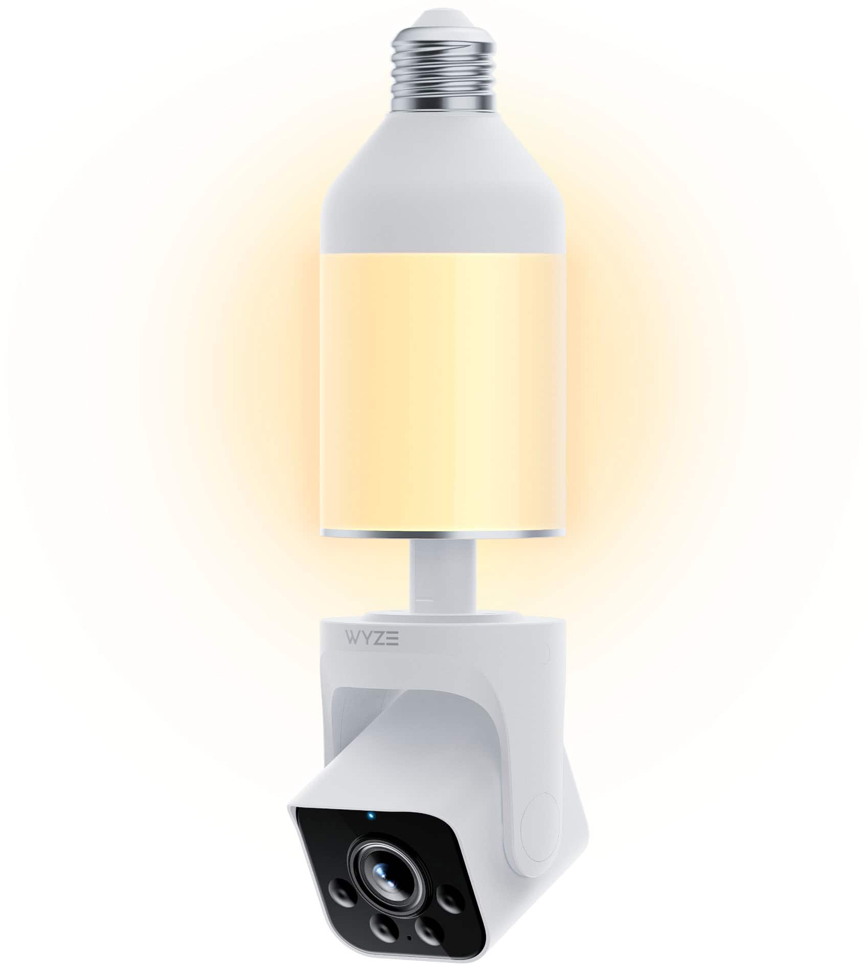 Wyze 2K Smart Lightbulb Camera installed in a living room lamp