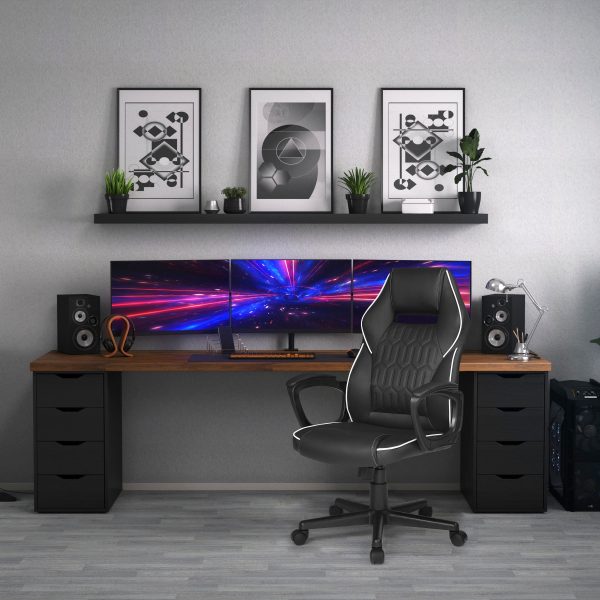 Insignia Essential PC Gaming Chair Black Ergonomic Design-2