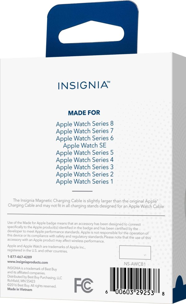 Insignia Apple Watch Magnetic Charging Cable 4 Foot USB-3