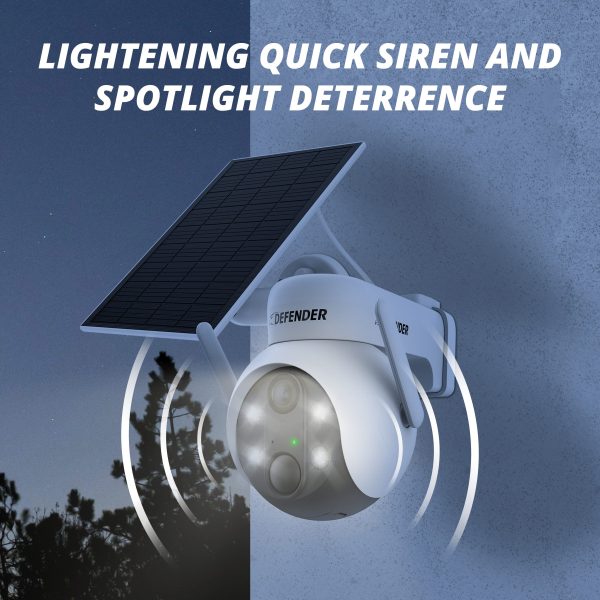 Defender Solar Powered 4K AI Everwatch Wireless Security PTZ-7