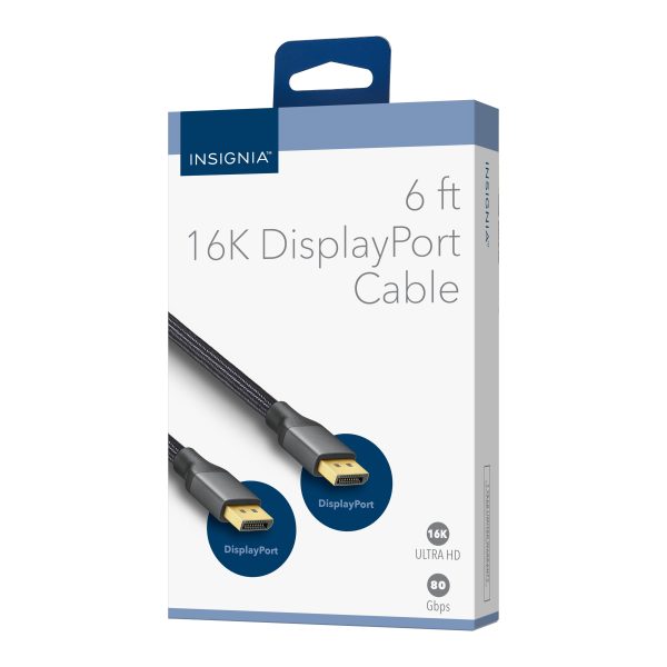 Insignia 16K DisplayPort Cable Braided 6ft Gaming-7