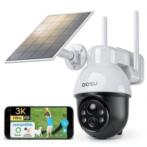 AOSU Solar Security Camera Wireless Outdoor 360 Surveillance-0