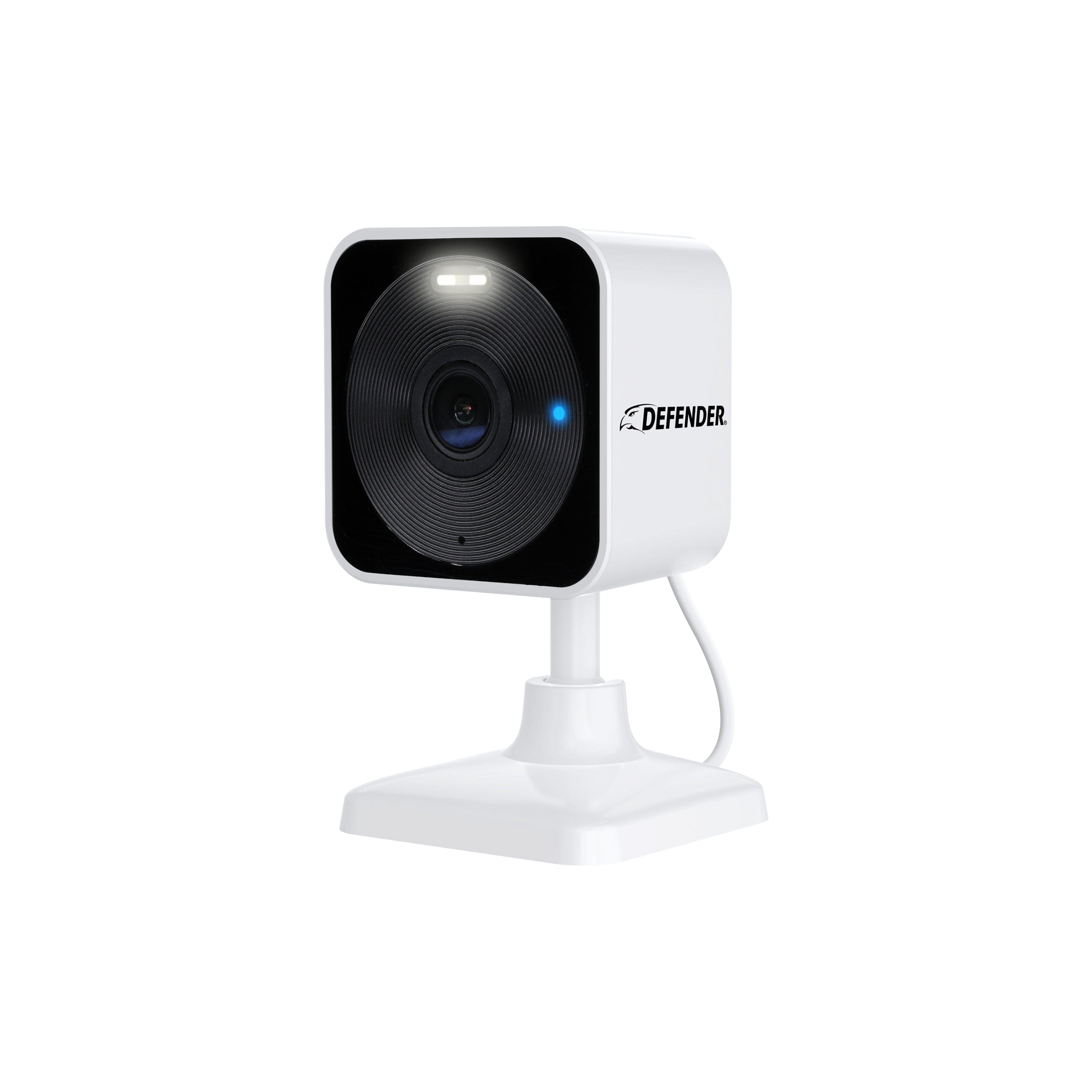 Defender GO 2K camera mounted outdoors with clear video display