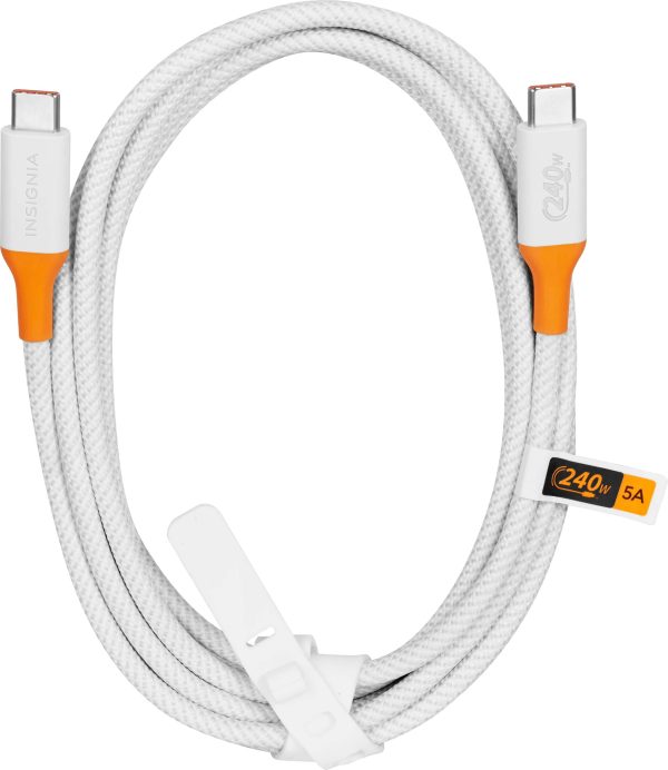 Insignia USB-C Cable 8ft Braided 240W Power Delivery-3