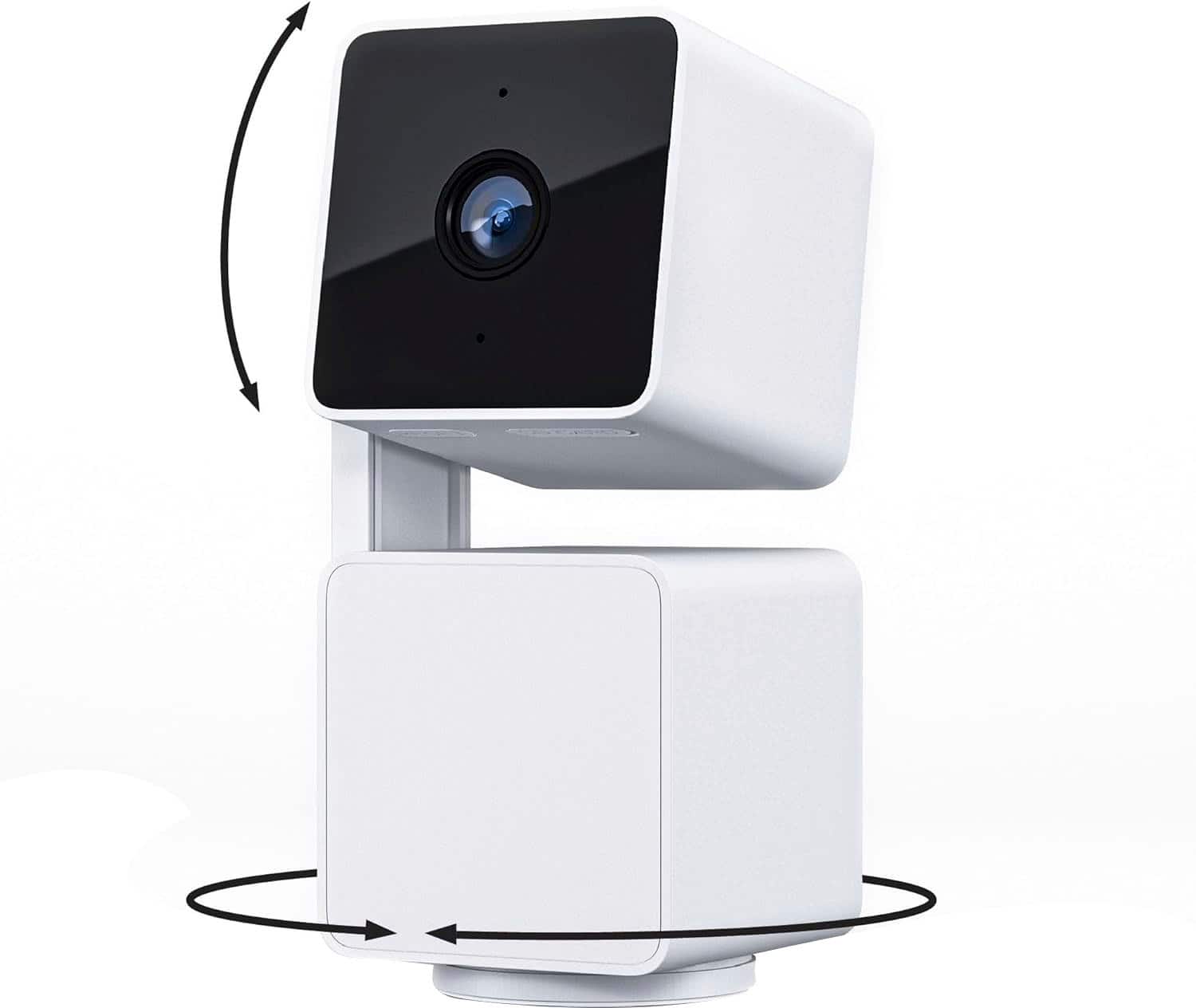 Wyze Cam Pan v3 installed outdoors in a garden area
