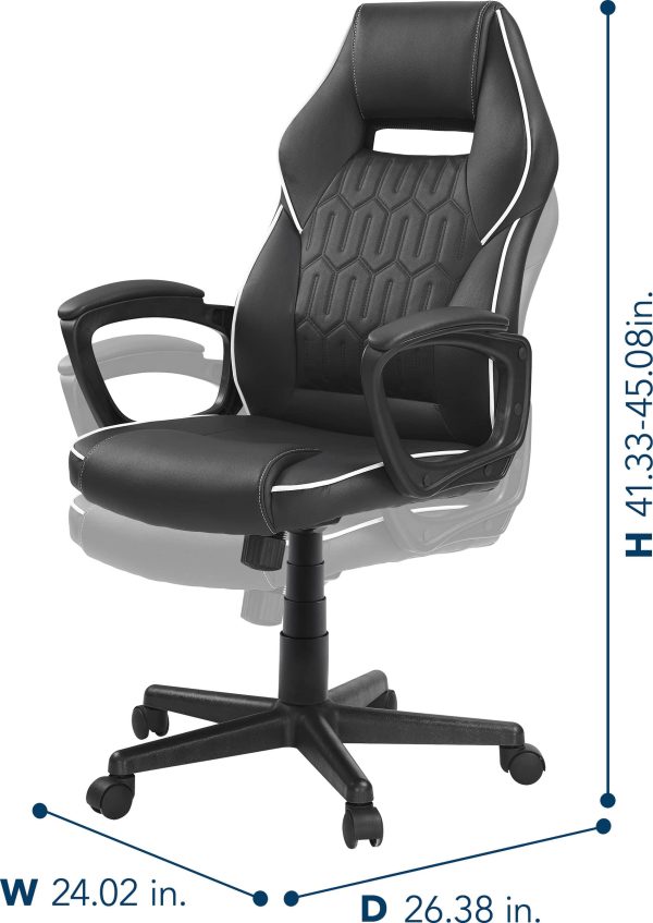 Insignia Essential PC Gaming Chair Black Ergonomic Design-3