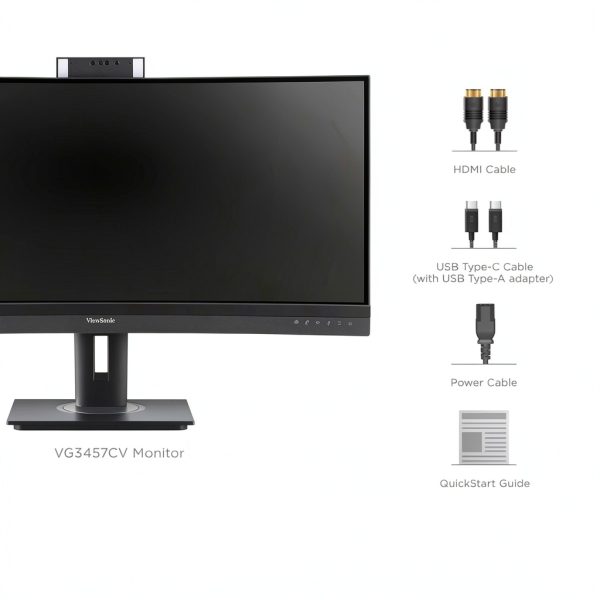 ViewSonic VG3457CV 34 Curved Video Conferencing Docking-8