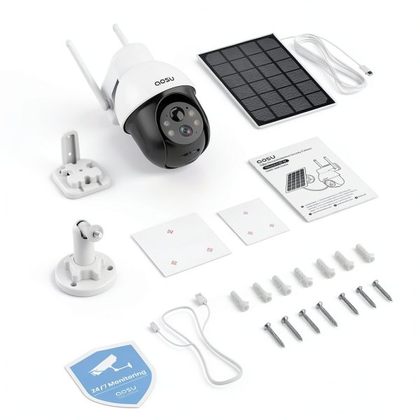 AOSU Solar Security Camera Wireless Outdoor 360 Surveillance-7